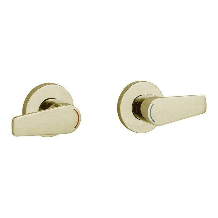 evekare Brushed Brass 1/4 Turn Extended Lever Wall Top Assembly