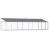 vidaXL Dog Cage with Roof and Door Kennel Animal House Grey Galvanised Steel 8x2x2 m