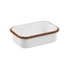 Urban Style Enamelware 14.5cm Multipurpose Rectangle Tray w/ Red Rim White