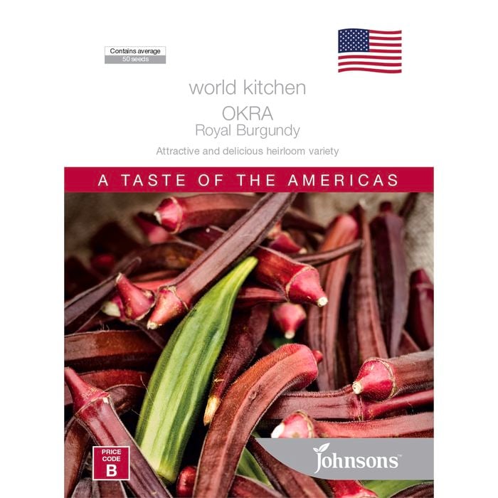 Johnsons Okra Burgundy Vegetable Seeds