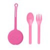 3pc Omie Omiepod Kid-Friendly Cutlery Set w/ Fork and Spoon Bubble Pink