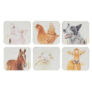 Ashdene Farmyard Faces 2 Set Of 6 Coasters