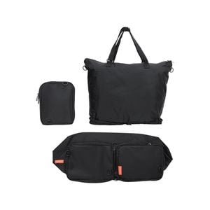 KOELE Black Shopper Bag Tote Bag Foldable Travel Laptop Grocery KO-DUAL