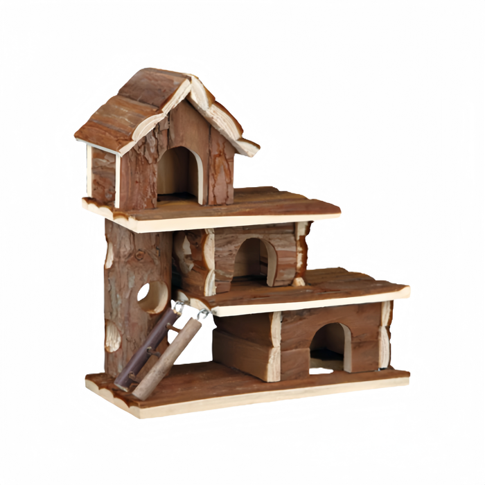 Yes4pets Wood Hamster Castle House Shelter Guinea Pig Cage Sleeping Nest Habitat Toy Garden Decor