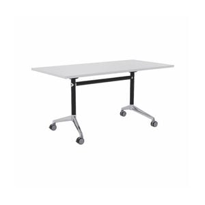 Olg Modulus Flip Table Black And Silver Frame White Top L1800mm X W600mm