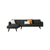 Foret 5 Seater Sofa Bed Modular Corner Lounge Recliner Couch Chaise Fabric Black