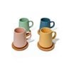 4pc Coffee Culture Ceramic Matte Colour 320ml Coffee & Tea Mug w/ Coasters