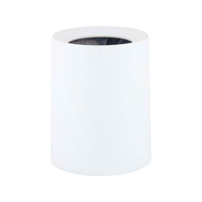 Barelli 6L White Matte Round Plastic Bathroom Bins