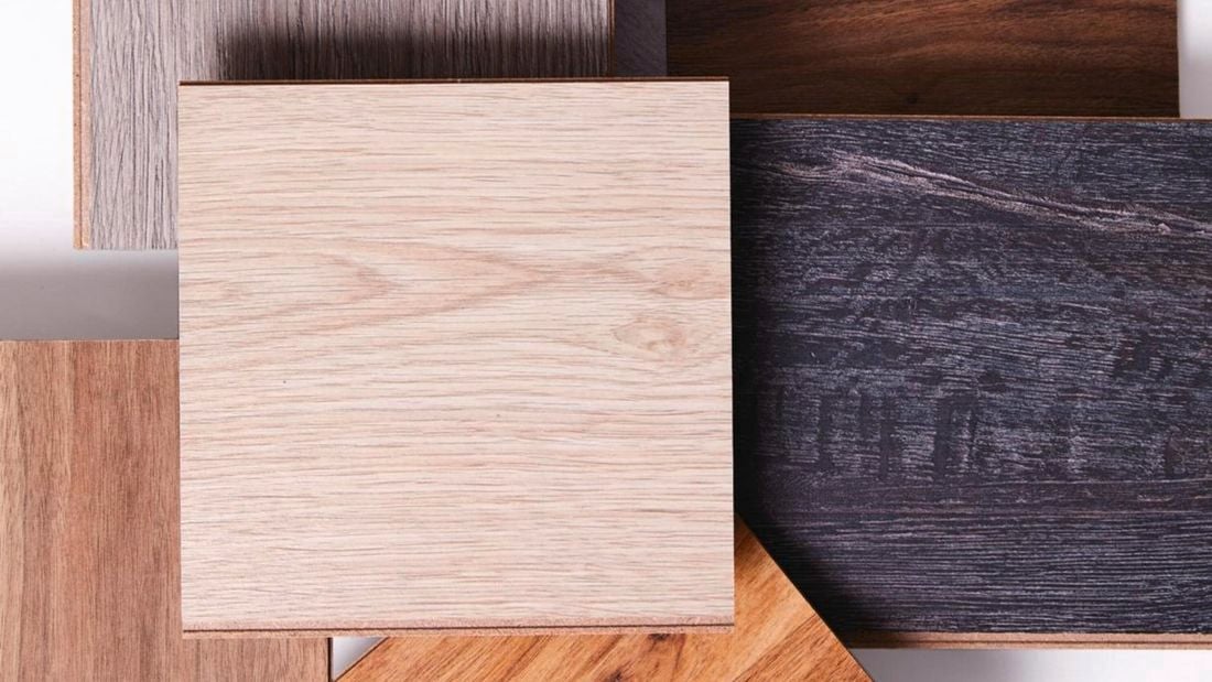 A selection of timber effect flooring options.