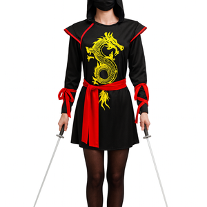 Ladies Deadly Ninja Samurai Master Costume Adults Halloween Party Fancy Dress XS/S 155-165cm Height