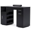 Ufurniture Manicure Table Nail Desk Electric Dust Collector Wrist Rest Drawers Shelves Cabinet Storage Rolling Wheels Black