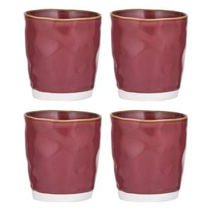 4PK Ladelle Halo Porcelain 9cm/350ml Tumbler - Burgundy