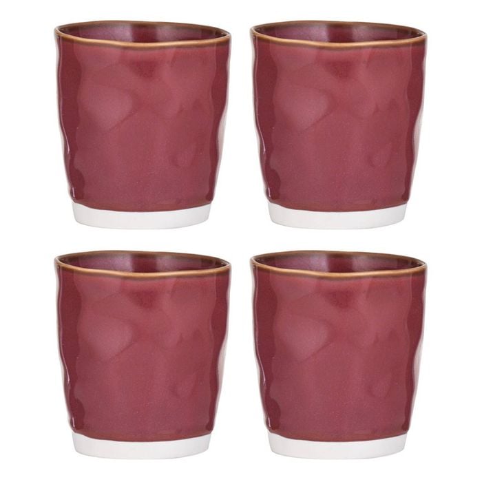 4PK Ladelle Halo Porcelain 9cm/350ml Tumbler - Burgundy