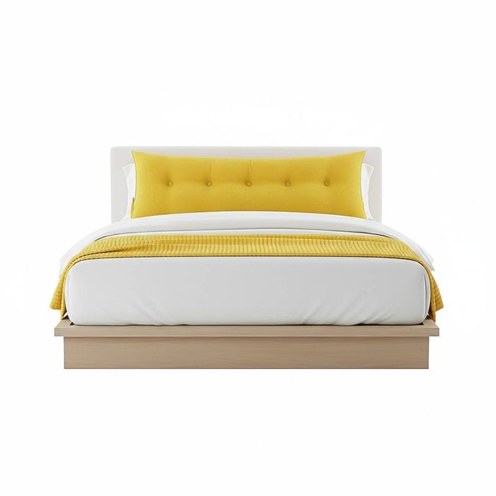 SOGA Home & Living Bundle – Yellow Triangular Wedge Pillow & Yellow Striped Flannel Throw