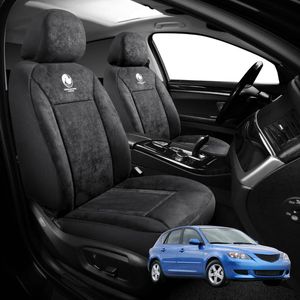 Australian Goose Edition Front Seat Covers for Mazda 3 2004 - 2009 (BK) - Suede, Universal Fit - Black