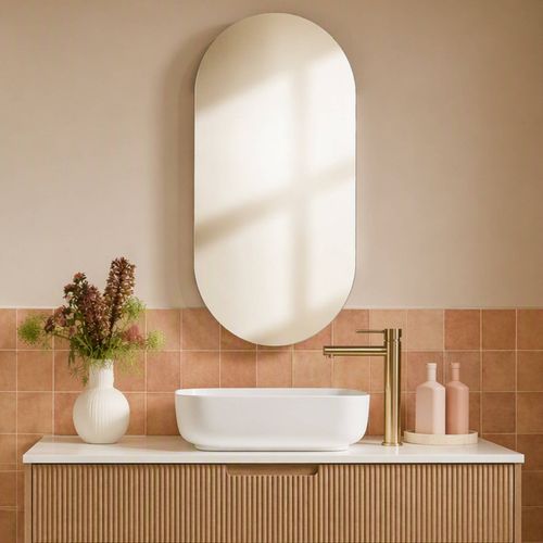 Modern bathroom interior featuring contemporary fixtures and finishes.