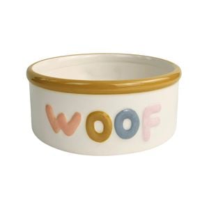 Urban 18cm Perfect Pets Woof Ceramic Dog Bowl  - White