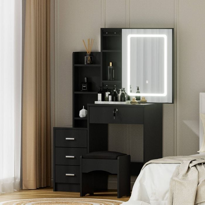Artiss Dressing Table Vanity Desk Black - Bunnings Australia