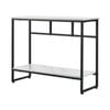 Oikiture Console Table Hallway Marble Effect Metal Display White and Black