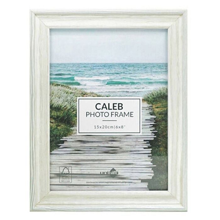 Unigift Caleb Wooden/Glass Picture Photo Frame 15x20cm Grey/Cream