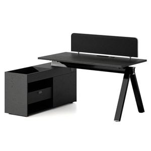 Modern Furniture Dolan Executive Workstation 1.4mx1.6mx.075m Left - Black