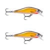 2x Rapala 6cm Shadow Rap Fast Sink Jerkbait/Twitchbait Fish Lures - Gold Shad