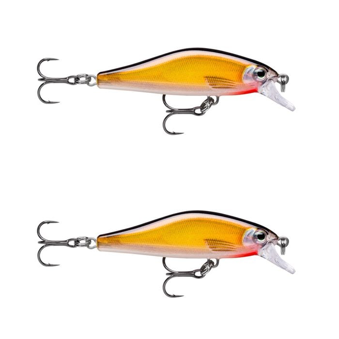 2x Rapala 6cm Shadow Rap Fast Sink Jerkbait/Twitchbait Fish Lures - Gold Shad