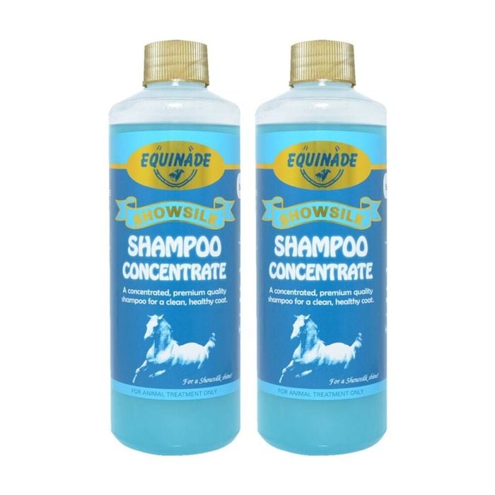 2PK Equinade Showsilk Glo Concentrate Horse Coat Grooming Care Shampoo 500ml