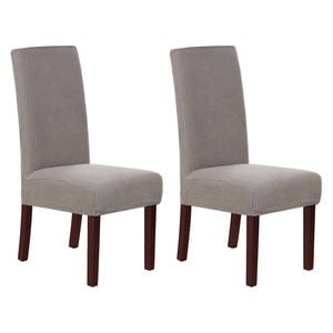 Smarcute Jacquard Stretch Removable Dining Chair Cover Set Of 2 Taupe