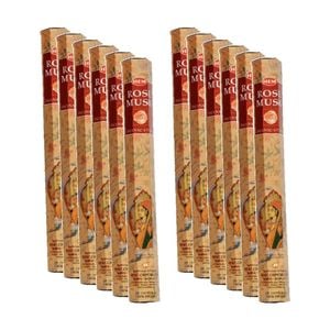 12PK HEM Home Fragrance Scented Smelling Incense Sticks Packet Set Rose Musk