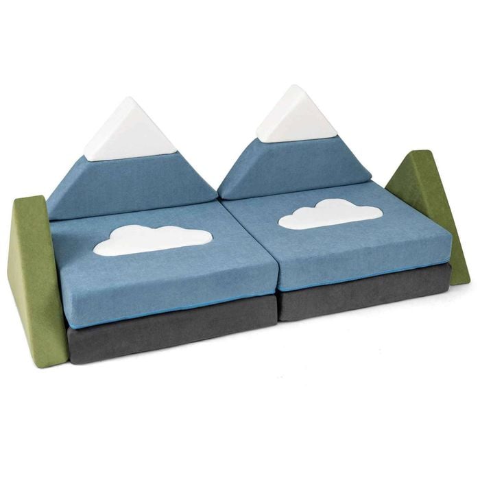 Costway 12pcs Modular Play Couch Kid Foam Building Fort Sofa Furniture