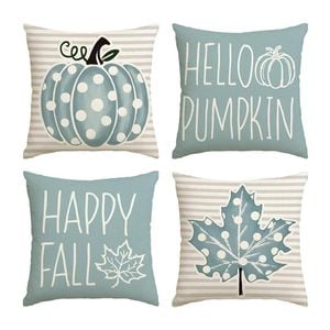 Catzon 4 Pcs Linen Throw Pillow Covers Autumn for Home