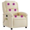 vidaXL Massage Recliner Chair Reclining Armchair Single Sofa Cream Fabric