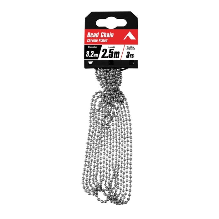 Pinnacle 3.2mm x 2.5m Chrome Plated Bead Chain