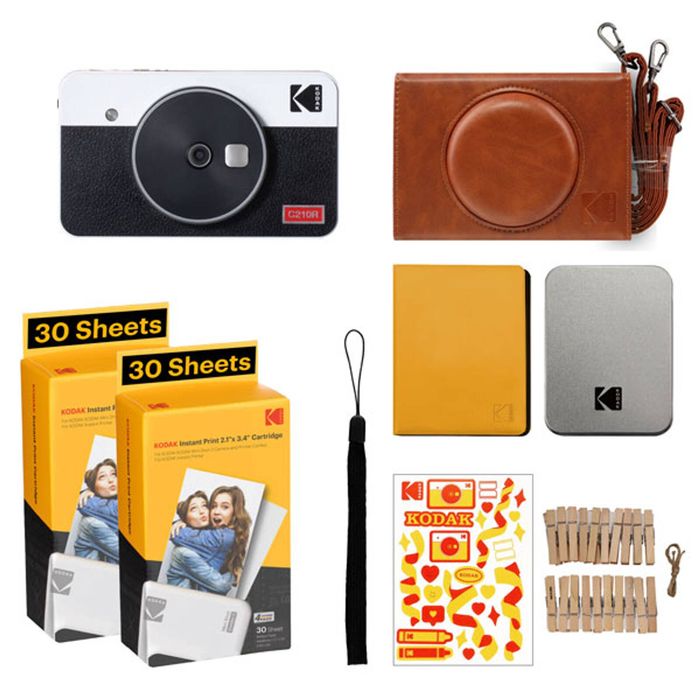 Kodak C210r Mini Shot 2 Retro Instant Camera Bundle - White