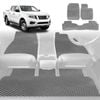 6D Diamond Car Floor Mats for Nissan Navara Dual Cab (DX/D22 STR)1997-2018-Full Set-Grey-Outback GT