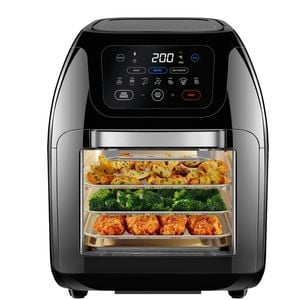 Multifunctional Air Fryer with 17 Presets - XL 10L, 1800W, Auto Shutoff, Easy-View Window, Black