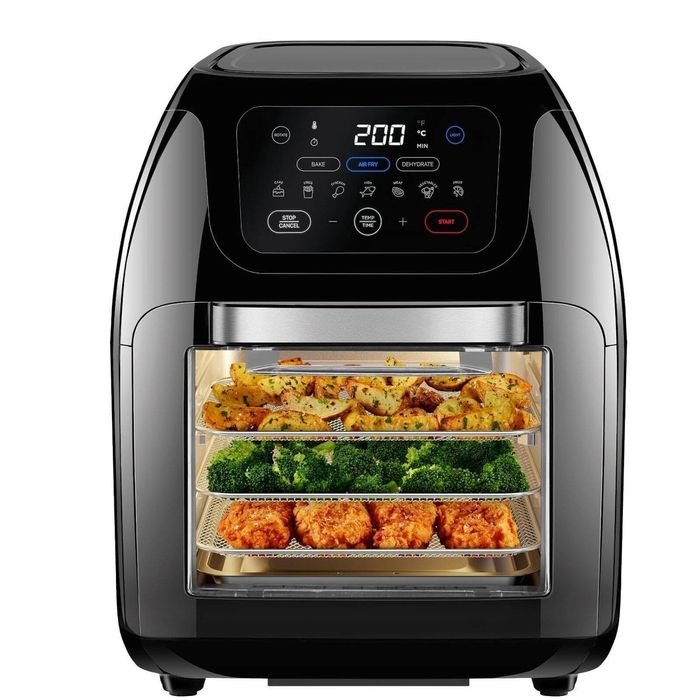 Multifunctional Air Fryer with 17 Presets - XL 10L, 1800W, Auto Shutoff, Easy-View Window, Black