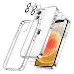 3 in 1 Case for iPhone 13 with 2-Pack Screen Protector and 2-Pack Camera Lens Protector For iPhone 13