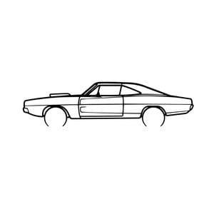 Ignite Laser Dodge 1969 Charger Rit Silhouette Metal Wall Art Coated Black 47inch/120cm