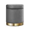 Artiss Storage Foot Stool Round Velvet Ottoman Footstool Charcoal