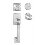 Schlage Satin Chrome Regent Boston Single Cylinder Entrance Handleset