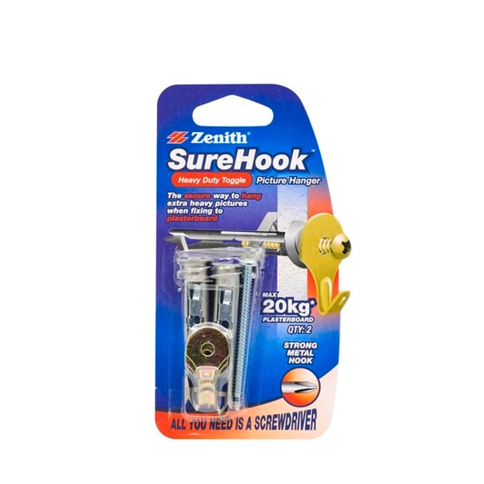 Zenith SureHook Picture Hanger Heavy Duty Toggle ZP 2pk