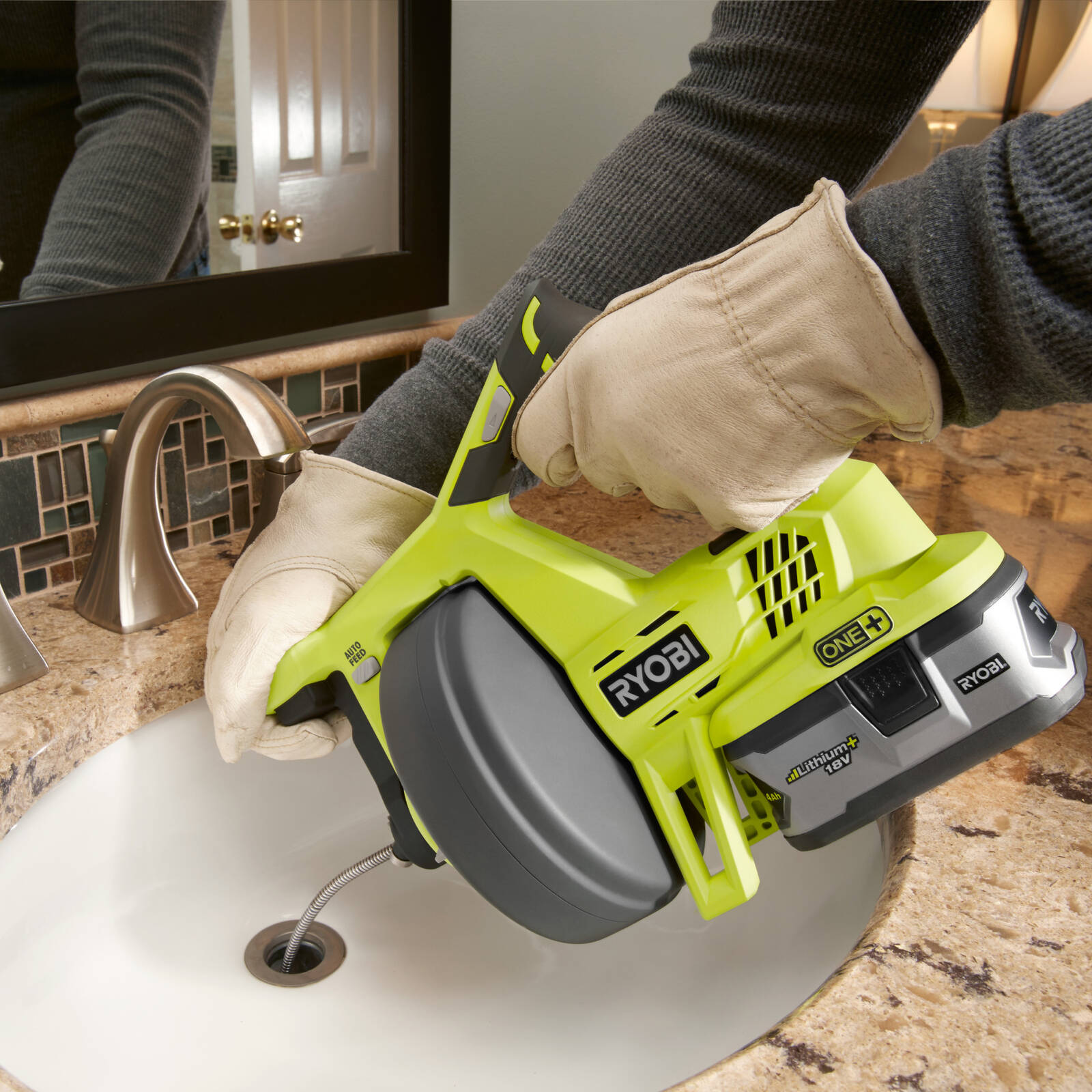 Ryobi plumbing snake sale