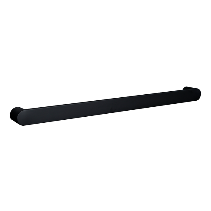 Hotwire 800mm Black Single Horizontal Round Heated Towel Rail