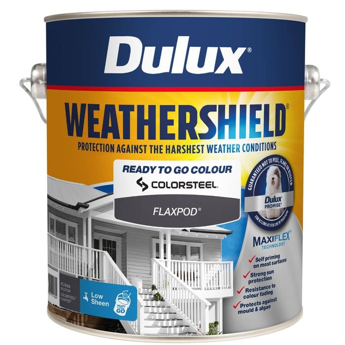 Dulux 4L Flaxpod Low Sheen Weathershield Exterior Paint