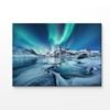 Aurora Winter Landscape in Night Print 100% Australian Made 180x120cm (Stretched Canvas)
