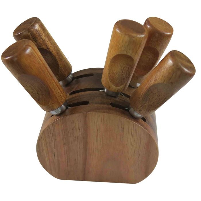 Rubber Wood & Steel Cheese Knife Set
