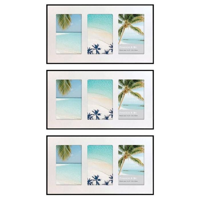 3PK Frankie & Me 3 Window Collage Picture Frame Home/Office Decor 37.5cm White