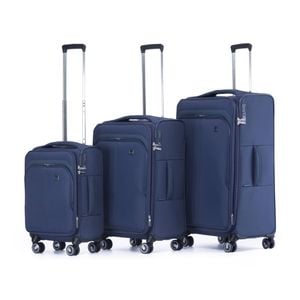 3pc Tosca Grange Lockable Trolley Travel Suitcase/luggage Set Indigo Blue